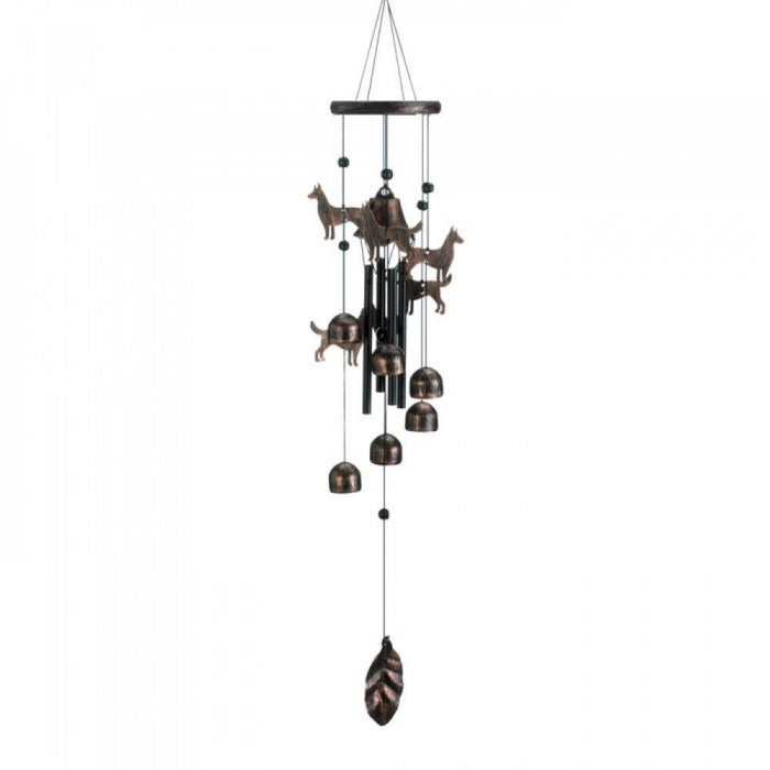 26&#34; Bronze Dogs Wind Chimes