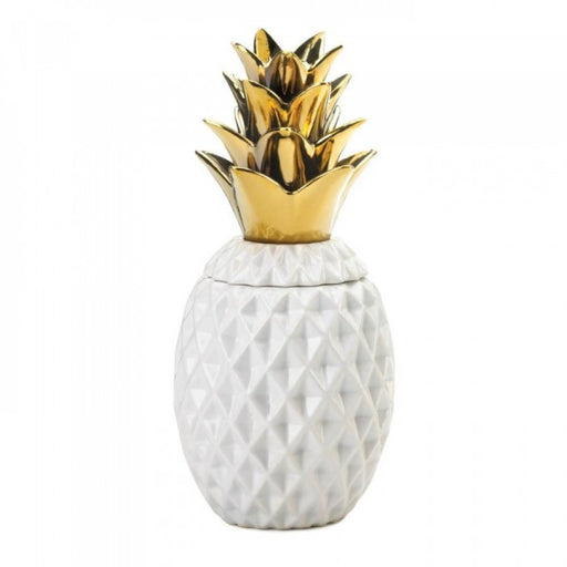 13&#34; Gold Topped Pineapple Jar