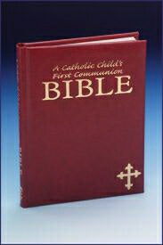 Catholic Child's First Communion Bible-Maroon Imit