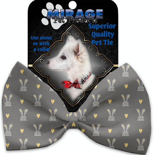 Gray Bunnies Pet Bow Tie Collar Accessory with Velcro