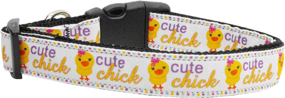 Cute Chick Nylon Dog Collar XS