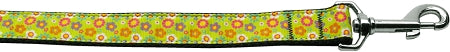 Lime Spring Flowers Nylon Dog Leash 3/8 inch wide 6ft Long