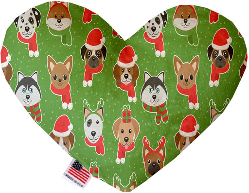 Christmas Dogs 8 Inch Canvas Heart Dog Toy