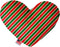 Christmas Stripes 8 Inch Canvas Heart Dog Toy