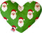 Smiling Santa 8 Inch Canvas Heart Dog Toy