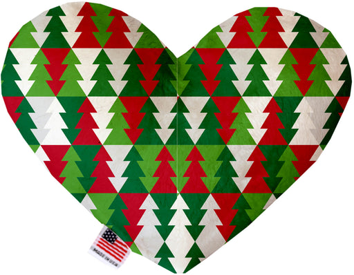 Classy Christmas Trees 6 Inch Canvas Heart Dog Toy