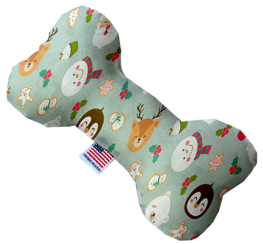 Gray Christmas Party 6 Inch Canvas Bone Dog Toy