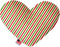 Christmas Pinstripes 8 Inch Canvas Heart Dog Toy