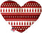 Red Classic Christmas 8 Inch Canvas Heart Dog Toy