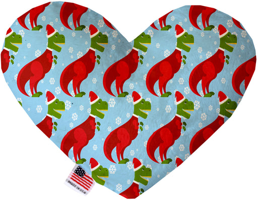 Christmas T-rex 8 Inch Canvas Heart Dog Toy