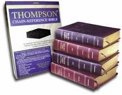 KJV Thompson Chain-Reference Bible-Burgundy Capri Grain Genuine Leather Indexed