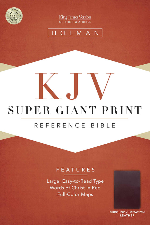 KJV Super Giant Print Reference Bible-Burgundy Imitation Leather