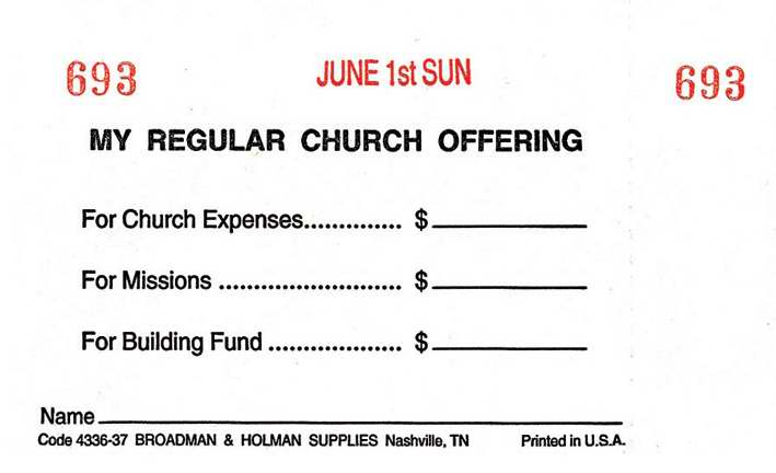 Offering Envelope-My Regular Church Offering 3 Fund Weekly w/o Six Point System (No. 3 Size) (Pack Of 53) (Pkg-53)