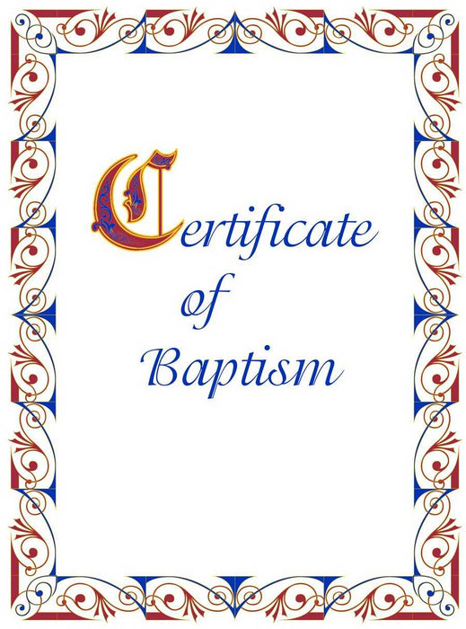 Certificate-Baptism-Folded (Pack Of 6) (Pkg-6)