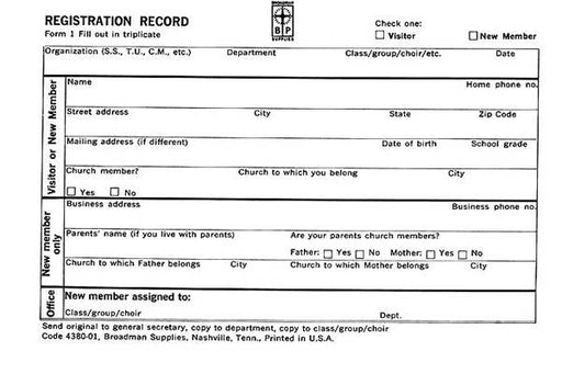 Form-Registration Record (Form 1) (Pack of 100) (Pkg-100)