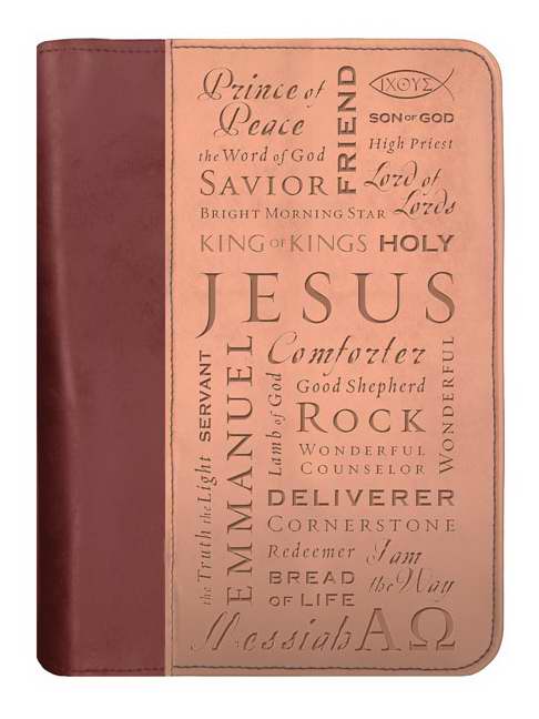 Bible Cover-Names Of Jesus-Medium-Brown/Tan Duotone