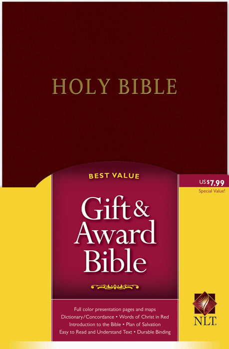 NLT2 Gift & Award Bible-Burgundy Imitation Leather
