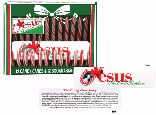 Candy-Candy Cane Box w/Bookmark (Set Of 12) (Pkg-12)