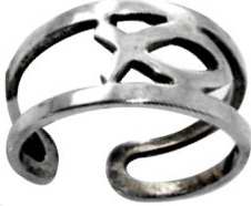 Toe Ring-Ichthus-(Sterling Silver)-Adjustable
