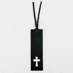 Bookmark-Cross Cut Out-Black Leather