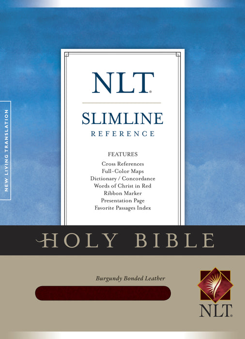 NLT2 Slimline Reference Bible-Burgundy Bonded Leather