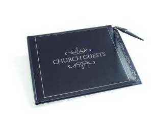 Guest Book-Church Guests-Large-Black w/Pen