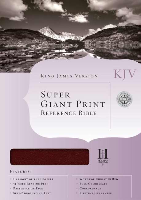 KJV Super Giant Print Reference Bible-Burgundy Bonded Leather