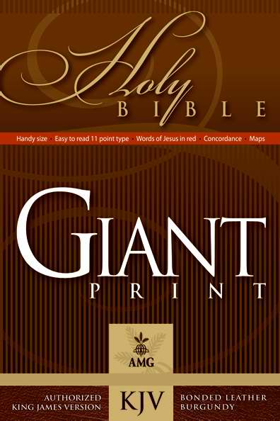 KJV Giant Print Handy Size Bible-Burgundy Bonded Leather