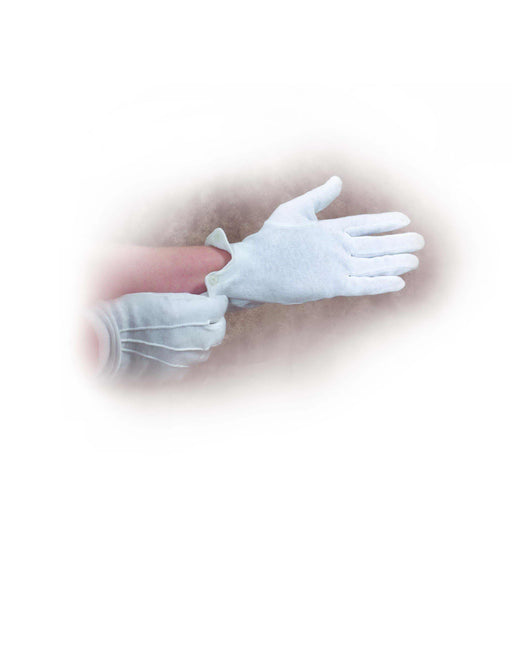 Gloves-White Cotton-Large (9"-10")