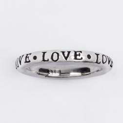Ring-Love Stackable (Sterling Silver) (Size 6)