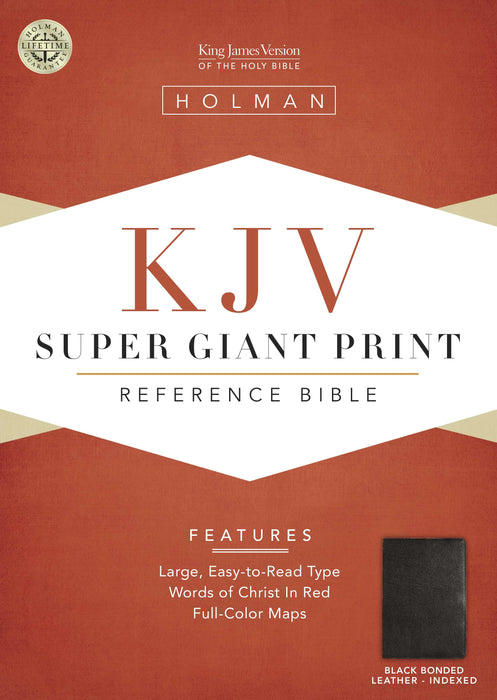 KJV Super Giant Print Reference Bible-Black Bonded Leather Indexed