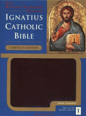 Ignatius Catholic Bible/Compact Edition-Burgundy Bonded Leather w/Zipper