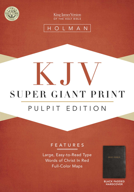 KJV Pulpit Super Giant Print Bible-Black Padded Hardcover