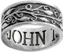 Ring-Vine & Branches/John 15:5-Style 417-(Sterling Silver)-Size 10