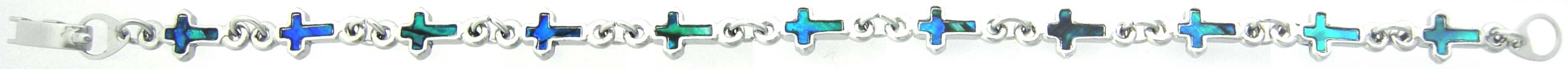 Bracelet-Blue Paua Shell Cross
