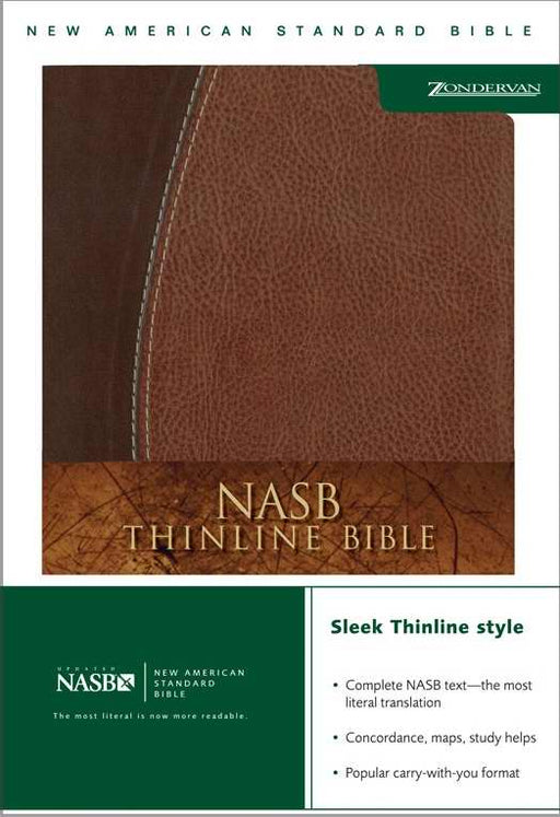 NASB Thinline Bible-Mahogany/Chocolate Duotone