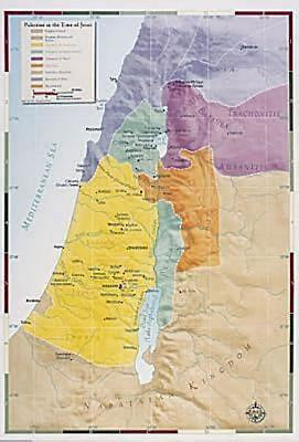 Map-Palestine In The Time Of Jesus (Abingdon Bible Land Map)