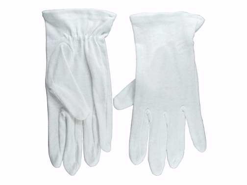 Gloves-Usher Solid White Cotton-Medium