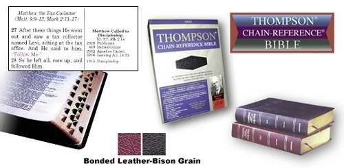 NKJV Thompson Chain-Reference Bible-Burgundy Bonded Leather Indexed