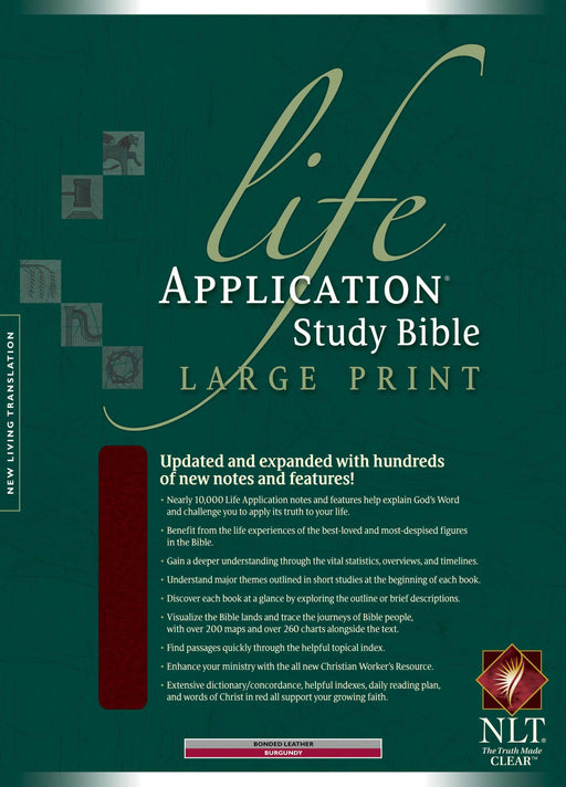 NLT2 Life Application Study Bible/Large Print-Burgundy Bonded Leather Indexed
