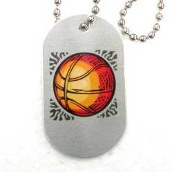 Necklace-Aluminum-Tag Basketball 18" Ball C