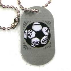 Necklace-Aluminum-Tag Soccer 18" Ball Chain