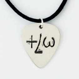 Necklace-True Love Waits Guitar Pick On 20" Cord (Sterling Silver)