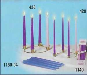 Candle-Advent Wreath Refill-10" x 7/8" Tiny Tapers (6 Purple & 2 Rose)