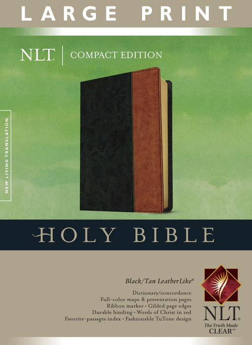 NLT2 Compact Edition/Large Print-Black/Tan TuTone