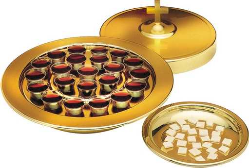 Communion-Brasstone-Tray Cover-Small Group-7-7/8 (RW 531AB)
