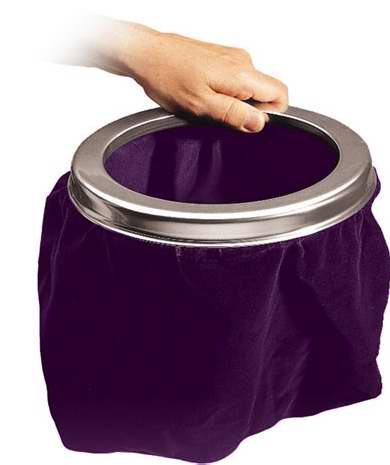 Offering Bag-Large w/Silvertone Ring-Purple (10" Diameter) (RW 53AP)+