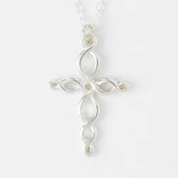 Necklace-Loop Cross w/18" Chain (Sterling Silver)