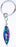 Key Chain-Blue Paua Shell Surfboard W/Cross