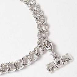 Bracelet-Mom Charm-8" Adjustable Sterling Silver